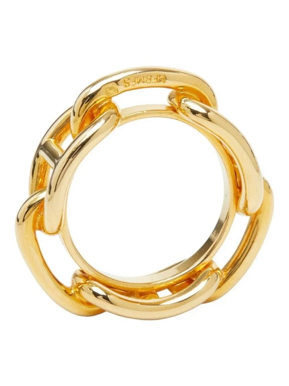 Hermes Legato Chaine D'ancre Scarf Ring Gold Plated
